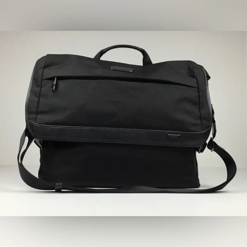 TUMI Alpha 2 Expandable Messenger Bag Black Ballistic Nylon
